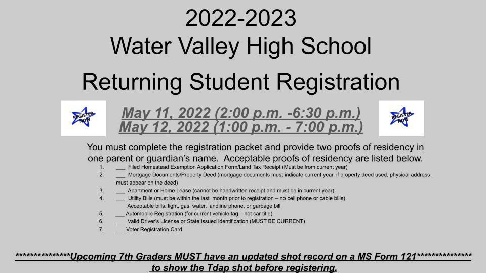 high school registration dates